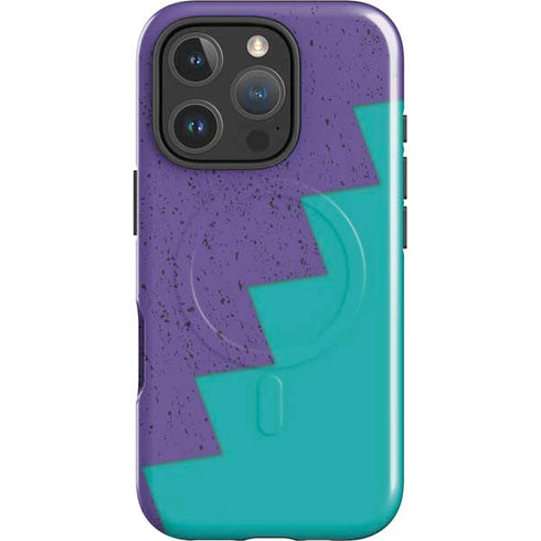 Purple Turquoise Zig Zag iPhone 16 Pro Max Magsafe Impact Case