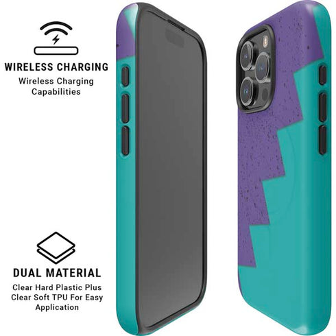 Purple Turquoise Zig Zag iPhone 16 Pro Max Magsafe Impact Case