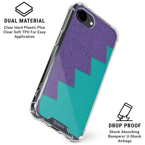 Purple Turquoise Zig Zag iPhone 16e Clear Case