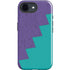 Purple Turquoise Zig Zag iPhone 16e Impact Case