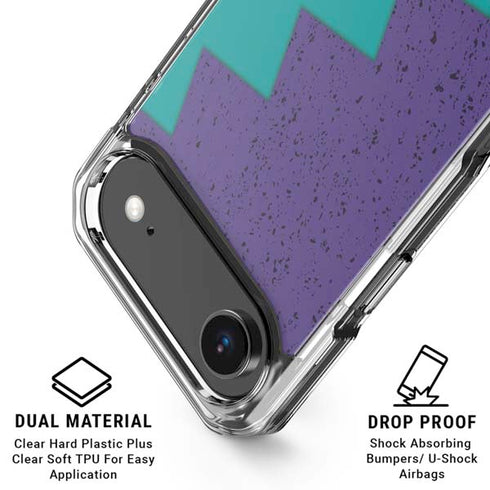 Purple Turquoise Zig Zag iPhone 17 Air Clear Case