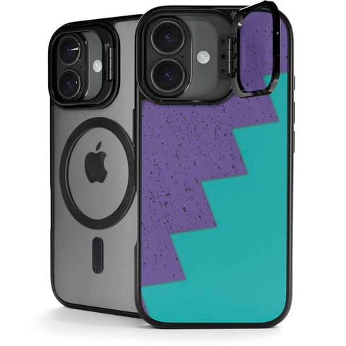 Purple Turquoise Zig Zag iPhone 17 Kickstand Case