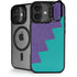 Purple Turquoise Zig Zag iPhone 17 Kickstand Case