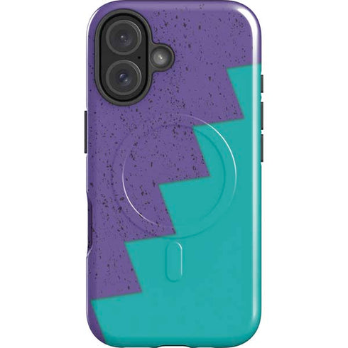 Purple Turquoise Zig Zag iPhone 17 Magsafe Impact Case