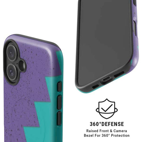 Purple Turquoise Zig Zag iPhone 17 Magsafe Impact Case