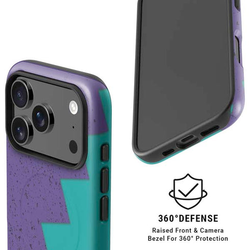 Purple Turquoise Zig Zag iPhone 17 Pro Magsafe Impact Case