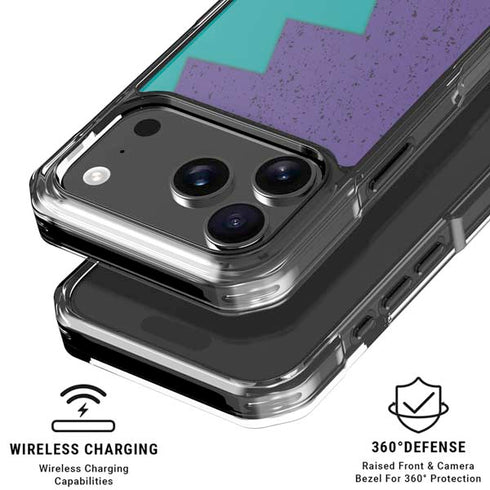 Purple Turquoise Zig Zag iPhone 18 Pro Clear Case