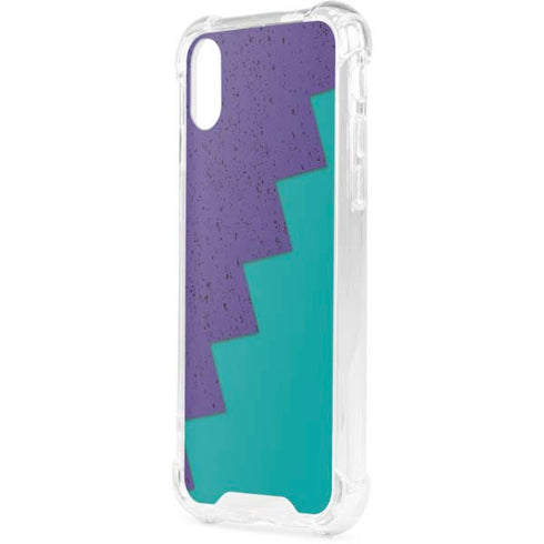 Purple Turquoise Zig Zag iPhone XS Clear Case