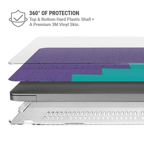 Purple Turquoise Zig Zag MacBook Pro 14in (2021-24) Case plus Skin