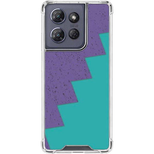 Purple Turquoise Zig Zag Moto G 5G (2025) Clear Case