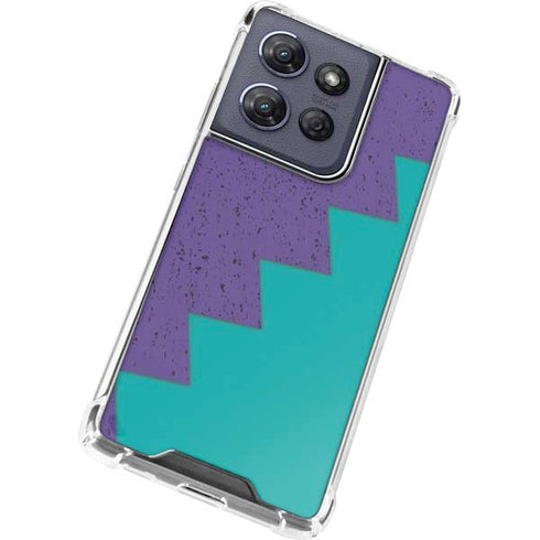 Purple Turquoise Zig Zag Moto G 5G (2025) Clear Case