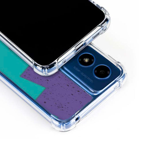 Purple Turquoise Zig Zag Moto G 5G (2024) Clear Case