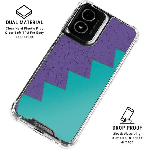 Purple Turquoise Zig Zag Moto G Power 5G (2024) Clear Case