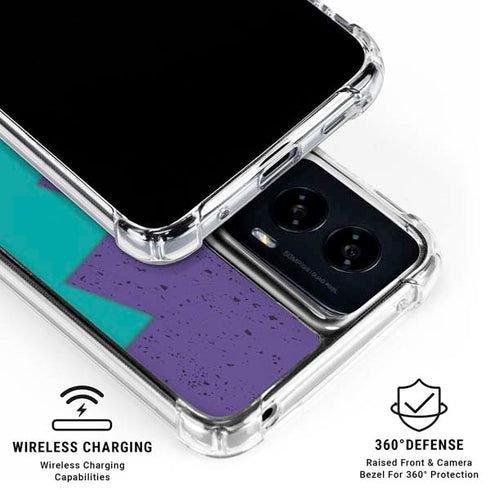 Purple Turquoise Zig Zag Moto G Power 5G (2024) Clear Case