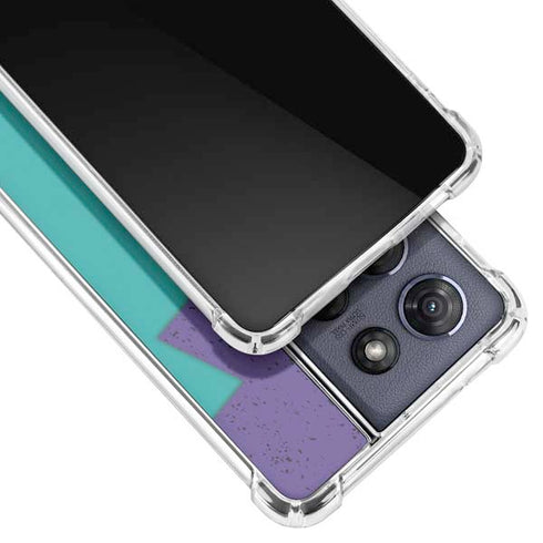 Purple Turquoise Zig Zag Moto G Power 5G (2025) Clear Case