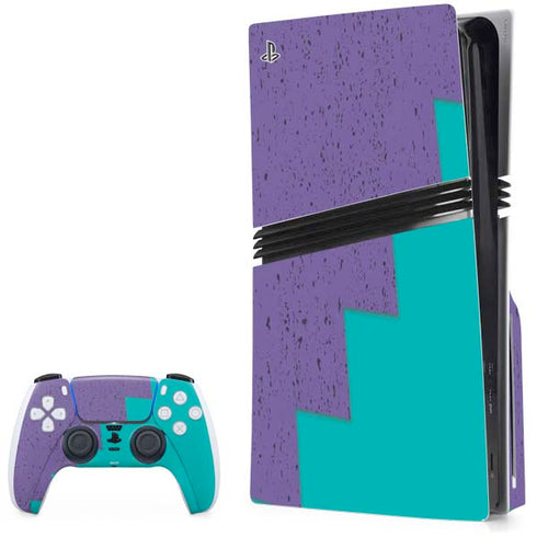 Purple Turquoise Zig Zag PlayStation PS5 Skins