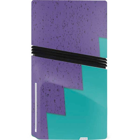 Purple Turquoise Zig Zag PS5 Pro Disk Console Skin