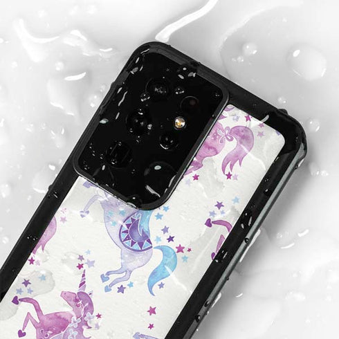 Purple Unicorns by Cat Coq Galaxy S24 Ultra Waterproof Case