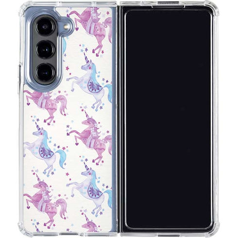 Purple Unicorns by Cat Coq Galaxy Z Fold5 5G Clear Case