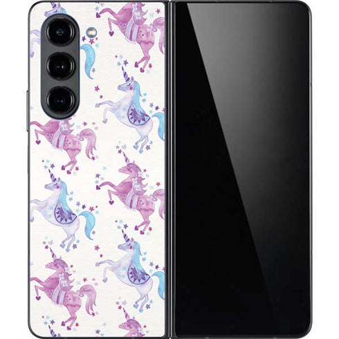 Purple Unicorns by Cat Coq Galaxy Z Fold5 5G Skin