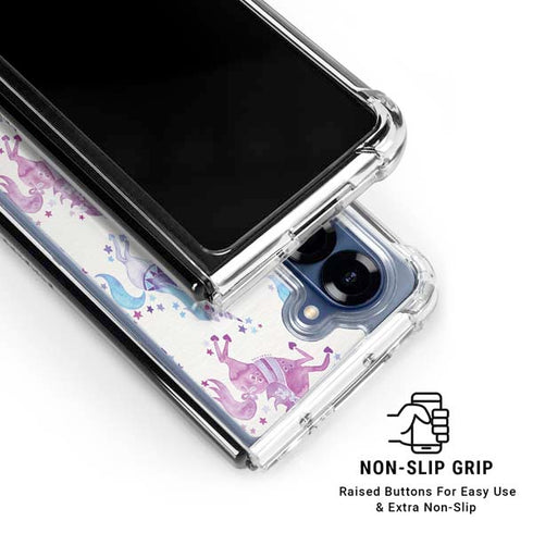 Purple Unicorns by Cat Coq Galaxy Z Fold6 Clear Case