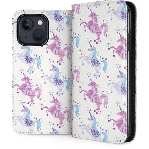 Purple Unicorns by Cat Coq iPhone 15 Folio Case