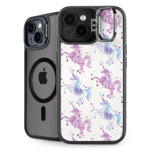 Purple Unicorns by Cat Coq iPhone 15 Kickstand Case