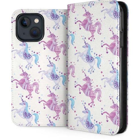 Purple Unicorns by Cat Coq iPhone 15 Plus Folio Case