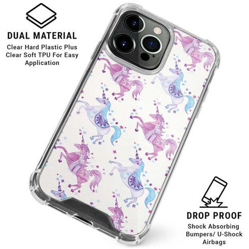 Purple Unicorns by Cat Coq iPhone 16 Pro Clear Case