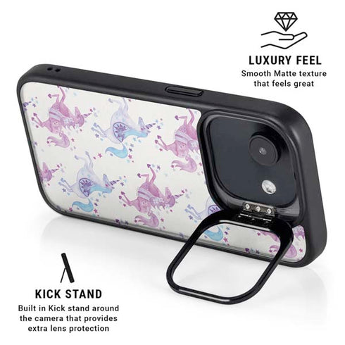 Purple Unicorns by Cat Coq iPhone 16e Kickstand Case