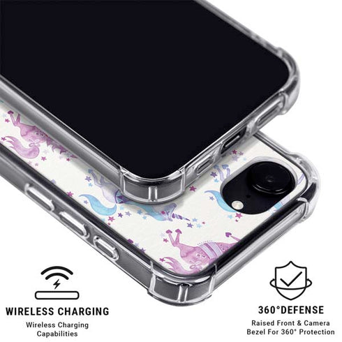 Purple Unicorns by Cat Coq iPhone 16e Clear Case