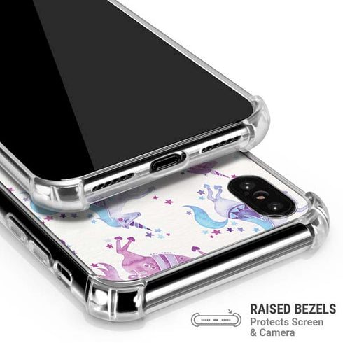 Purple Unicorns by Cat Coq iPhone X/XS Clear Case