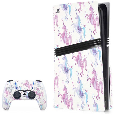 Purple Unicorns by Cat Coq PS5 Pro Disk Bundle Skin