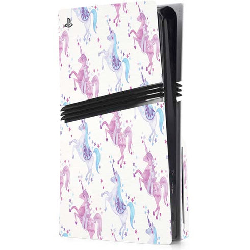 Purple Unicorns by Cat Coq PS5 Pro Disk Console Skin