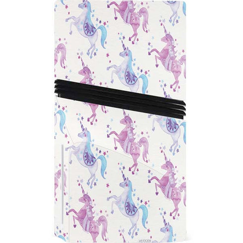Purple Unicorns by Cat Coq PS5 Pro Disk Console Skin