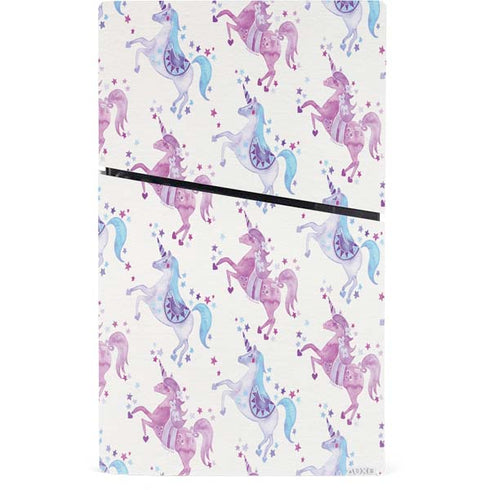 Purple Unicorns by Cat Coq PS5 Slim Digital Edition Console Skin