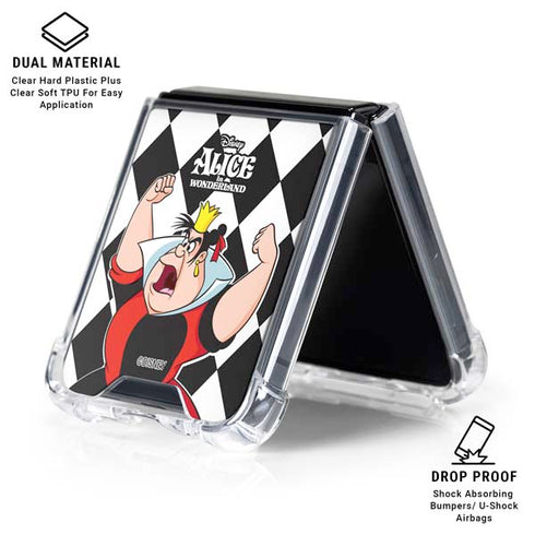 Disney Alice in Wonderland Queen of Hearts Off with their Head! Galaxy Z Flip6 Clear Case
