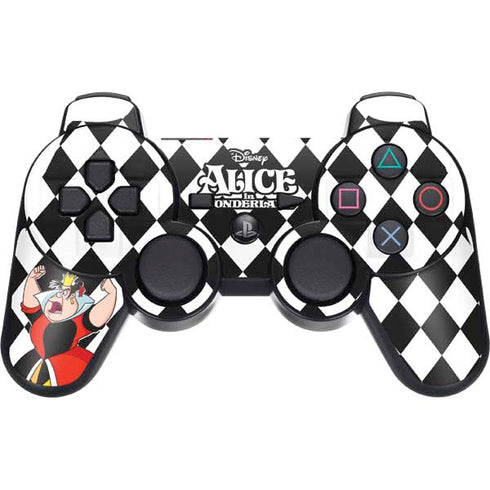 Disney Alice in Wonderland Queen of Hearts Off with their Head! PS3 Dual Shock wireless controller Skin