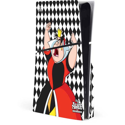 Disney Alice in Wonderland Queen of Hearts Off with their Head! PS5 Slim Disk Console Skin
