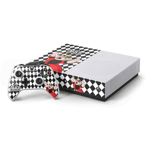 Disney Alice in Wonderland Queen of Hearts Off with their Head! Xbox One S Console and Controller Bundle Skin