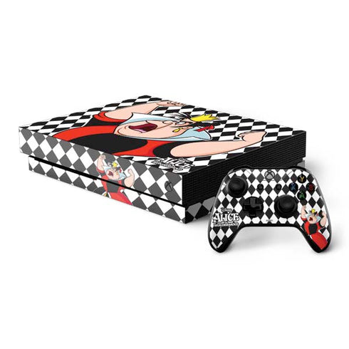 Disney Alice in Wonderland Queen of Hearts Off with their Head! Xbox One X Bundle Skin