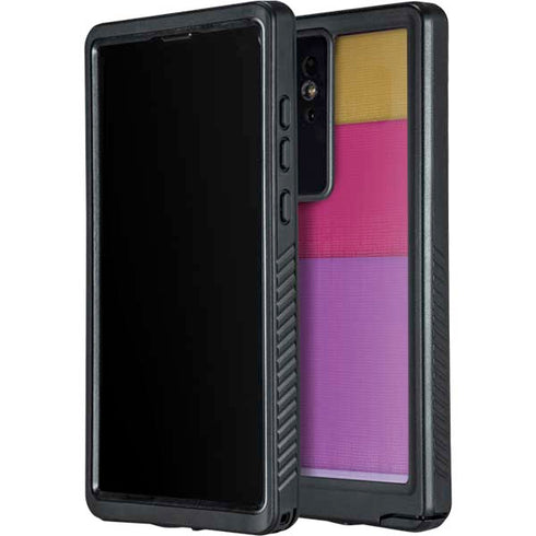 Radiant Orchid Color Block Galaxy S24 Ultra Waterproof Case