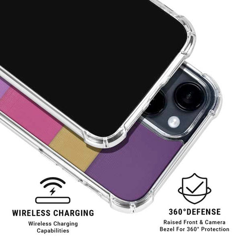Radiant Orchid Color Block iPhone 15 Clear Case