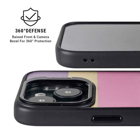 Radiant Orchid Color Block iPhone 15 Kickstand Case