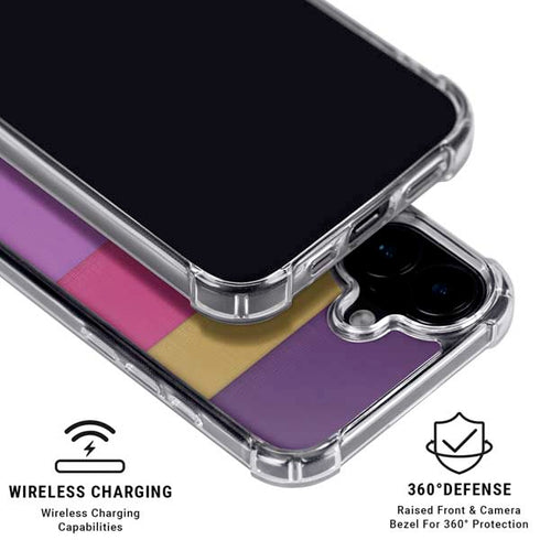 Radiant Orchid Color Block iPhone 16 Clear Case