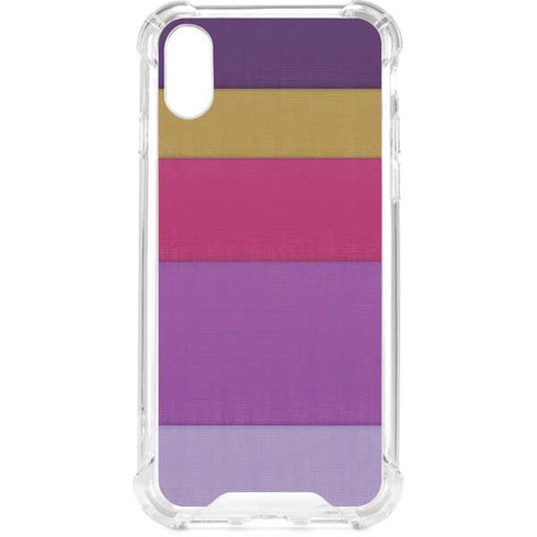Radiant Orchid Color Block iPhone XS Clear Case