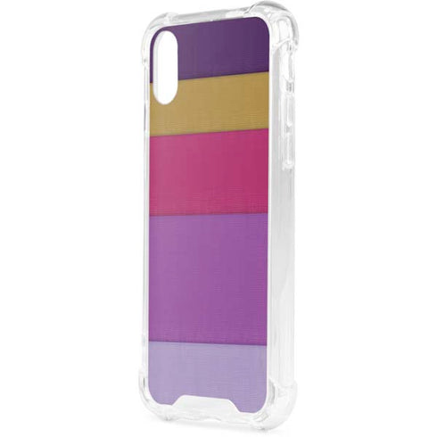 Radiant Orchid Color Block iPhone XS Clear Case