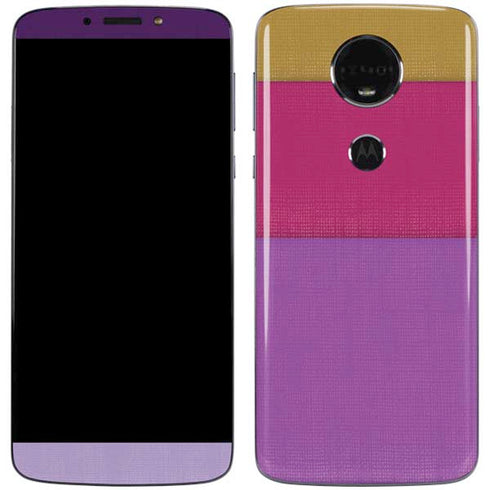 Radiant Orchid Color Block Moto E5 Plus Skin