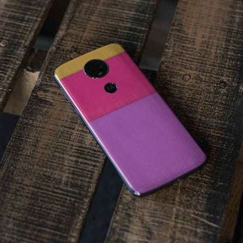 Radiant Orchid Color Block Moto E5 Plus Skin