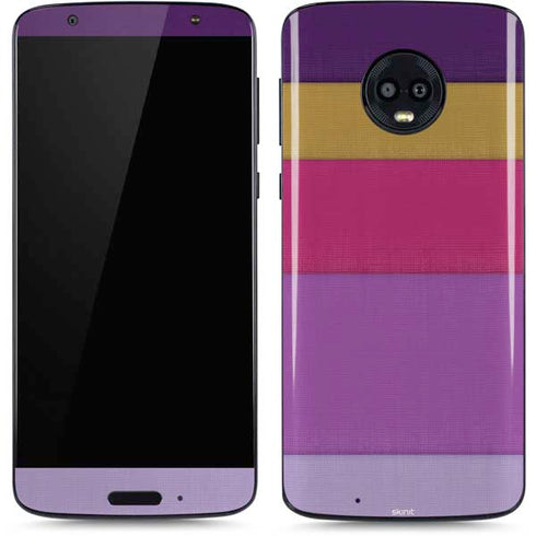 Radiant Orchid Color Block Moto G6 Skin